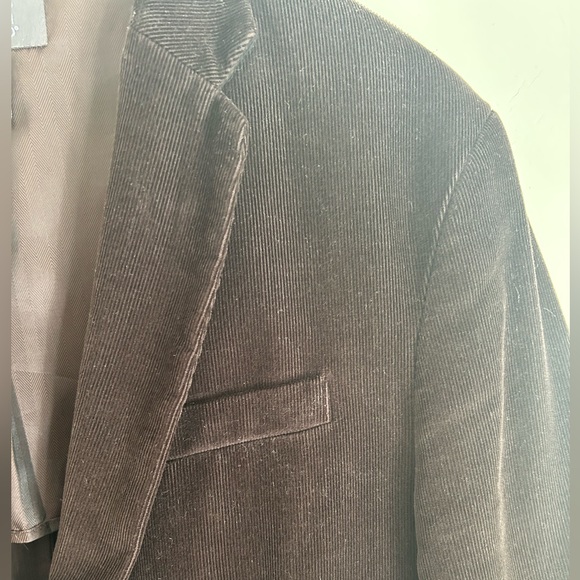 🐻 Men’s JOSEPH ABBOUD Two-Button Blazer Corduroy Dark Brown Large - Picture 3 of 5